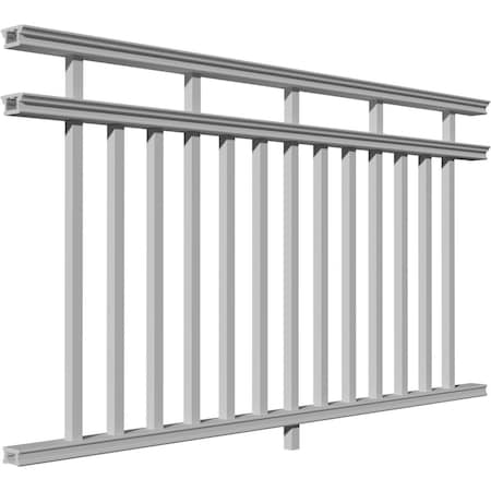 Ekena Millwork 42"H x 72"L Providence Three Line Level Rail Kit w/Reinforcements, 13 Balusters & Hardware ECLKT42X072